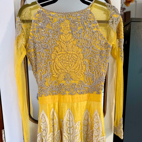 Designer Yellow Anarkali - Picture 7 of 9